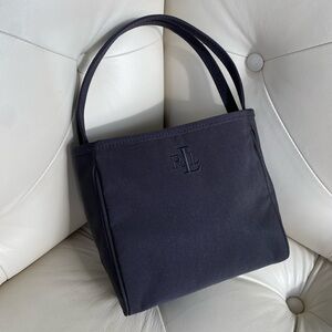 Ralph Lauren RL Monogram Mini Top Handle Tote Bag / Purse w Signature Lining